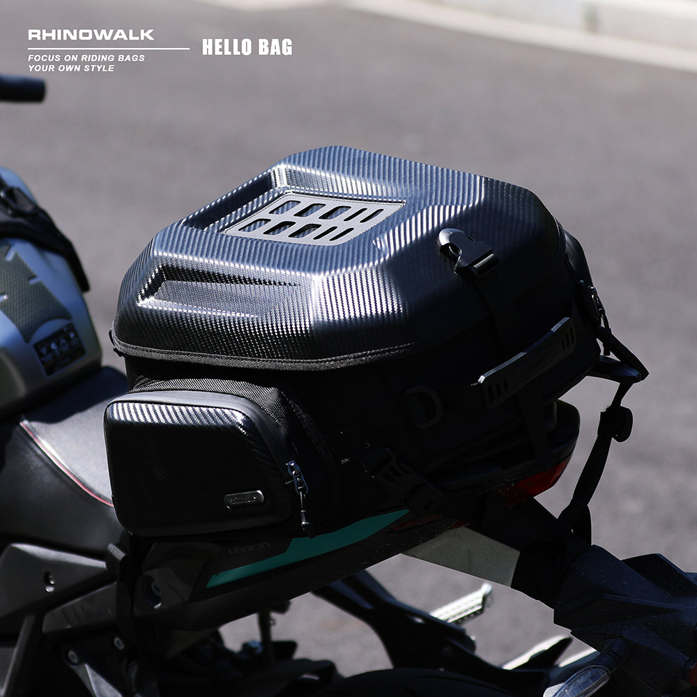 RHINOWALK MT2335 23L-35L Expandable Hardshell Motorcycle Tail Bag Polyester Backpack Shoulders Bag RHINOWALK MT2335 23L-35L Expandable Hardshell Motorcycle Tail Bag Polyester Backpack Shoulders Bag